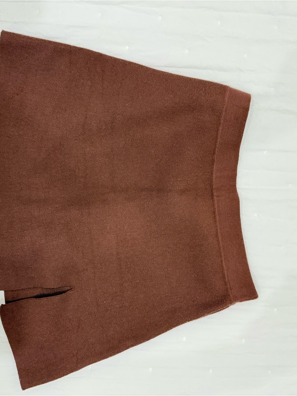 Altar'd State Ribbed Knit Skirt in Chestnut Brown